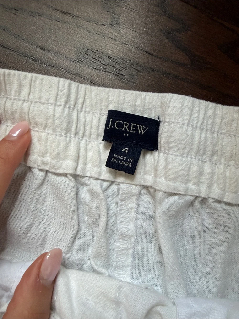 J. Crew Cream Drawstring Linen Pants